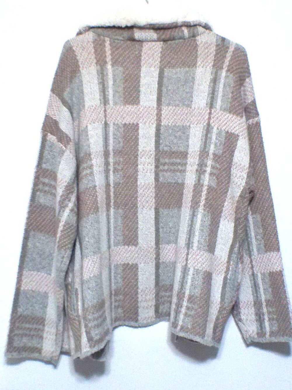 By Design Women’s XL Plaid Sherpa Collar Cardigan Open Front Cozy Layer - Picture 3 of 3